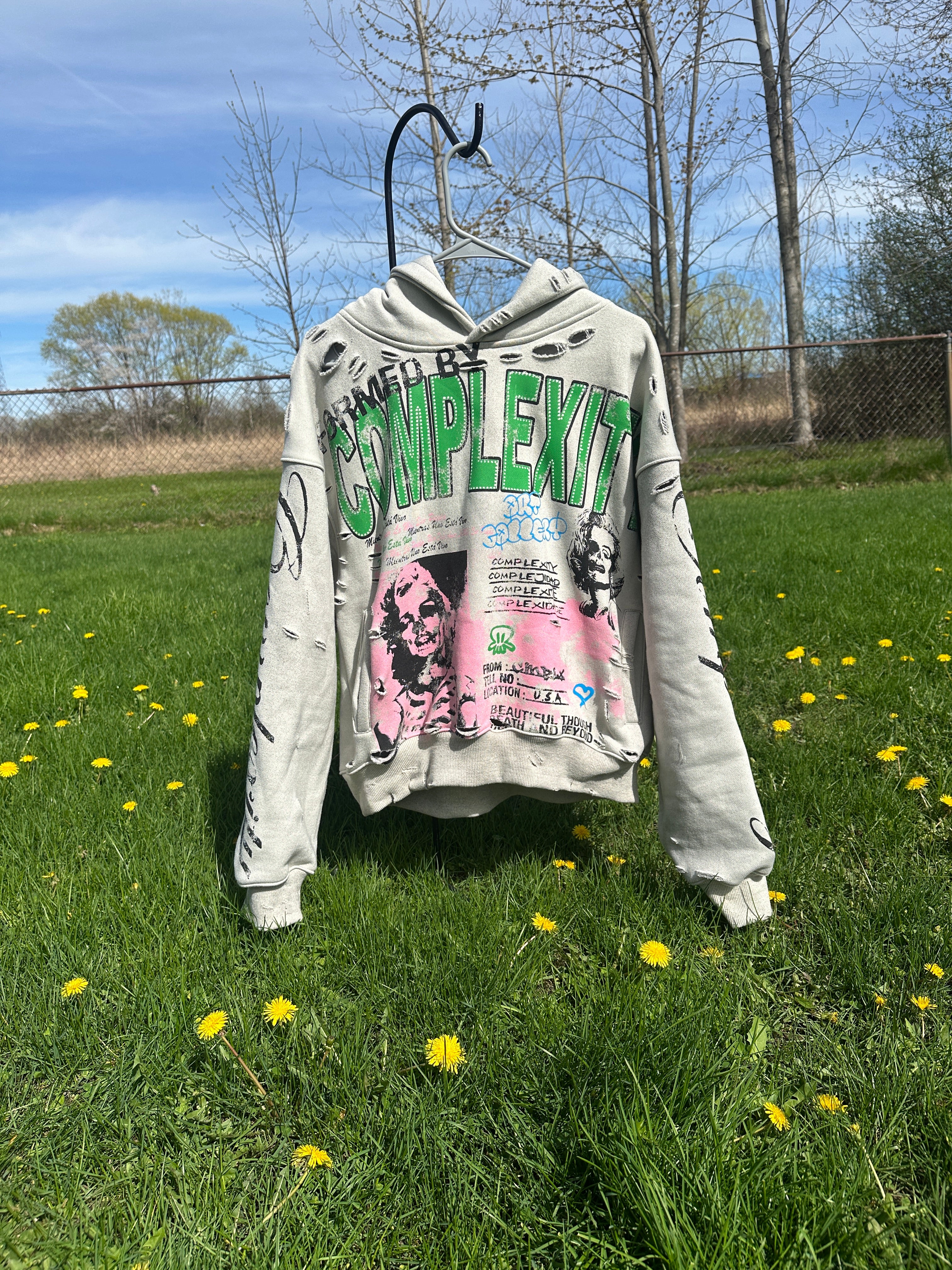 Beauty After Death Destressed Oversized Hoodie
