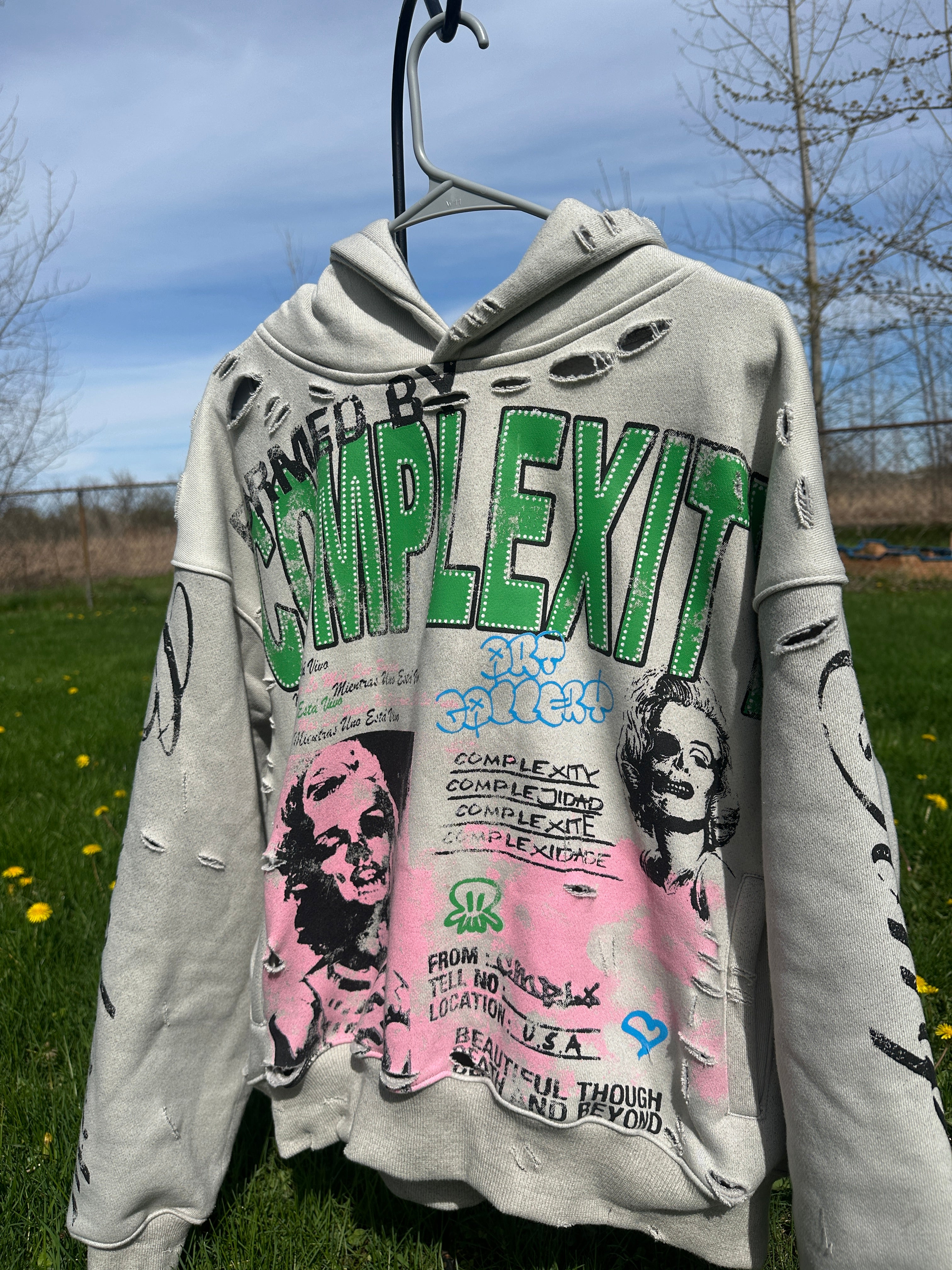 Beauty After Death Destressed Oversized Hoodie