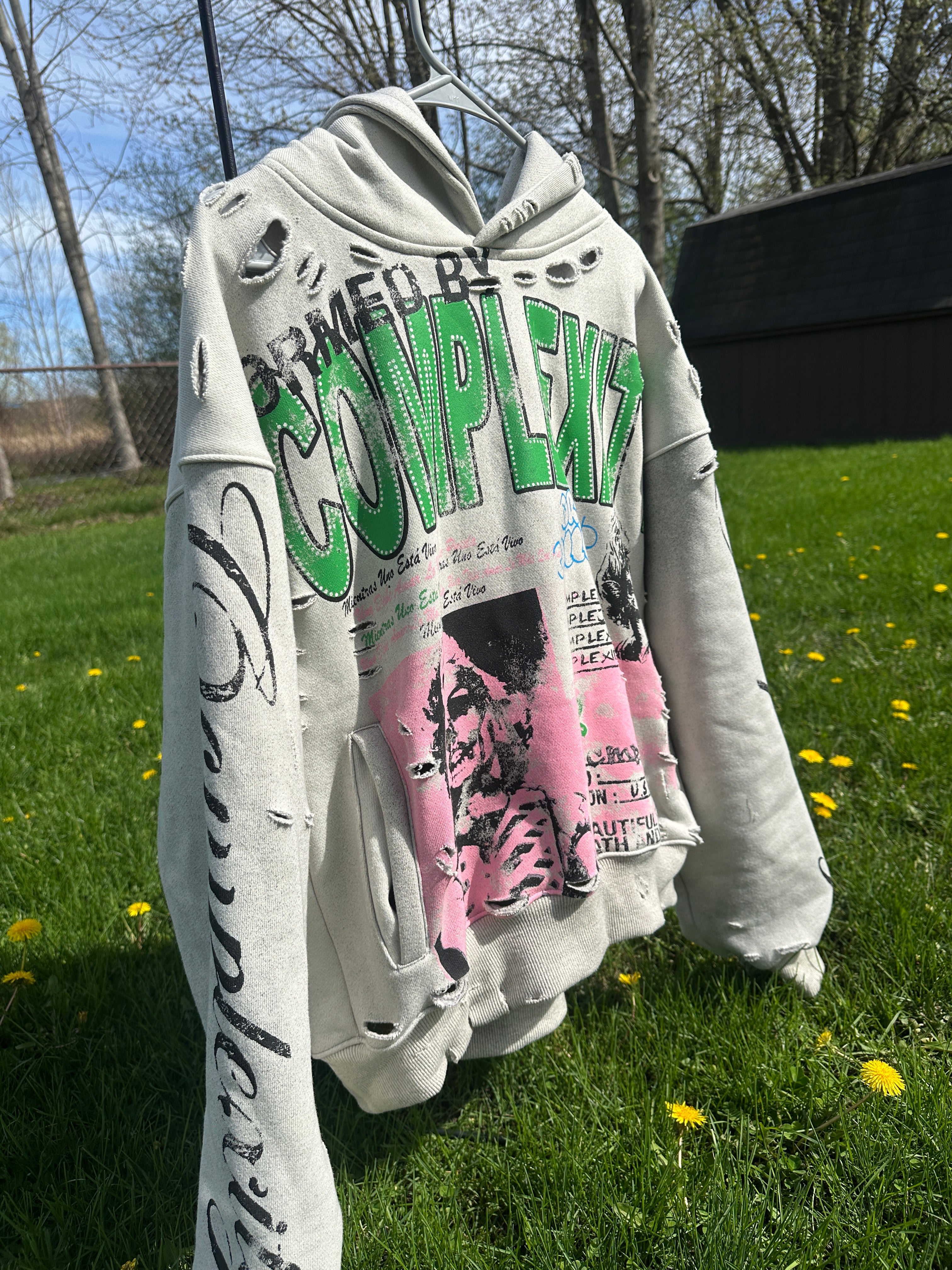 Beauty After Death Destressed Oversized Hoodie
