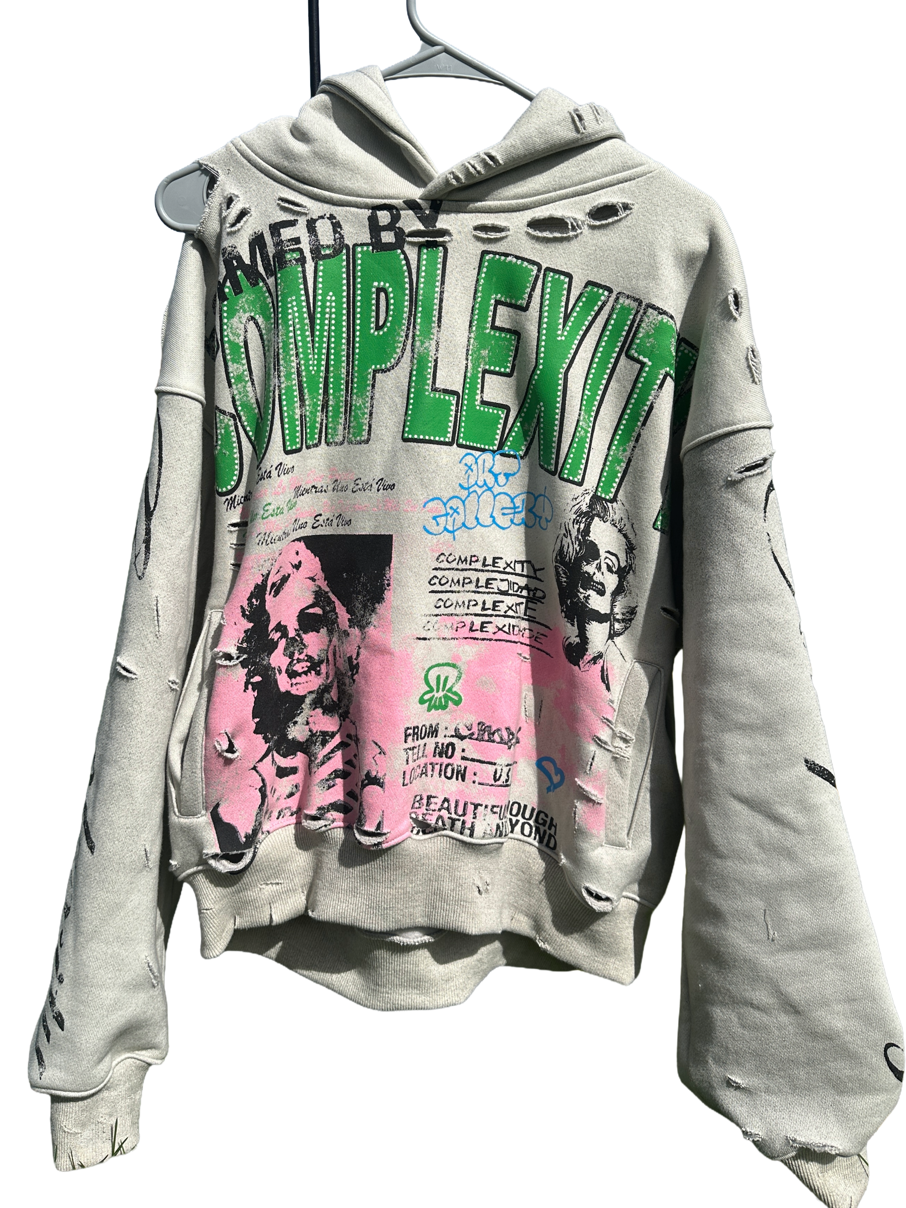 Beauty After Death Destressed Oversized Hoodie